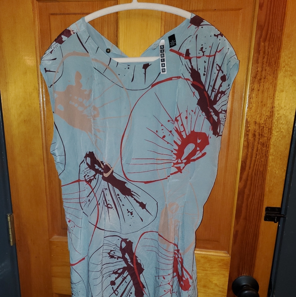 Anthropologie Abstract Print Midi 100% Silk Dress 10